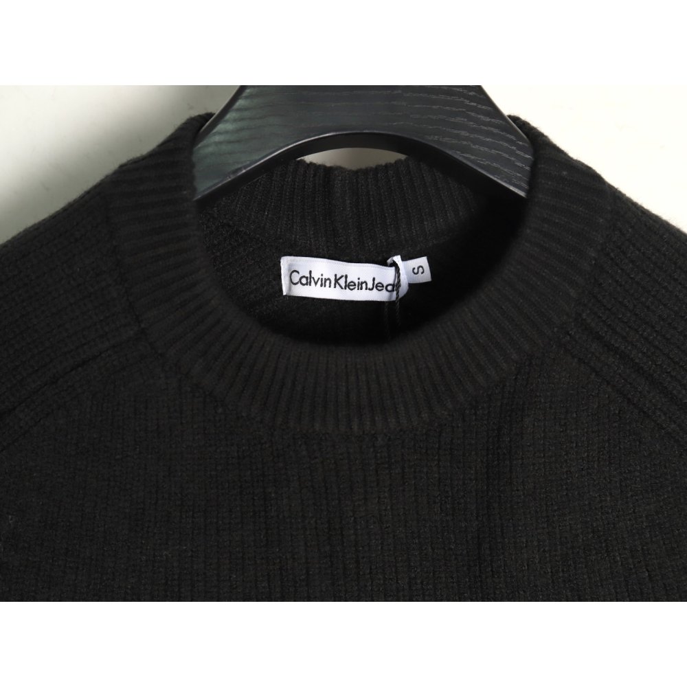 DDKicks Calvin Klein Black  CK large letter jacquard knitted sweater Women's