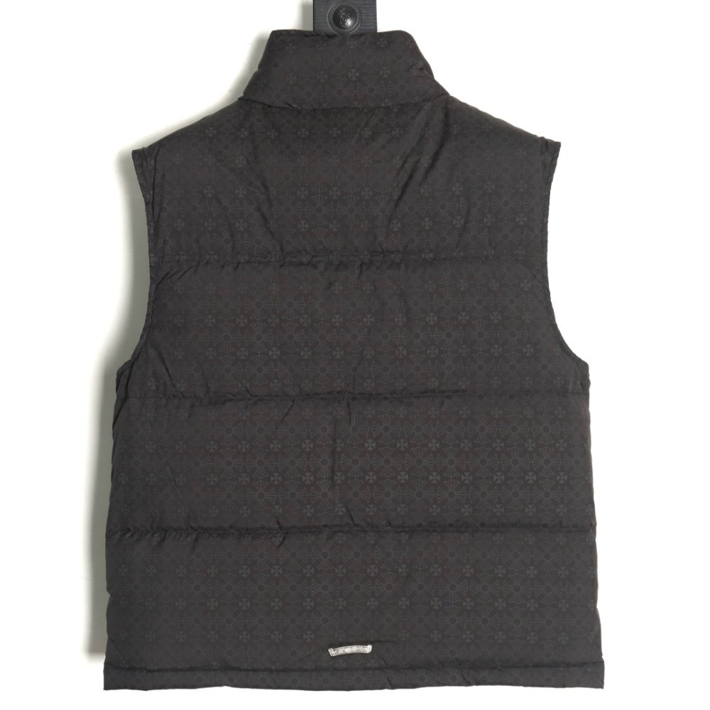 DD Chrome Hearts CH 24 Silver Buckle Dark Pattern Jacqard Down Vest