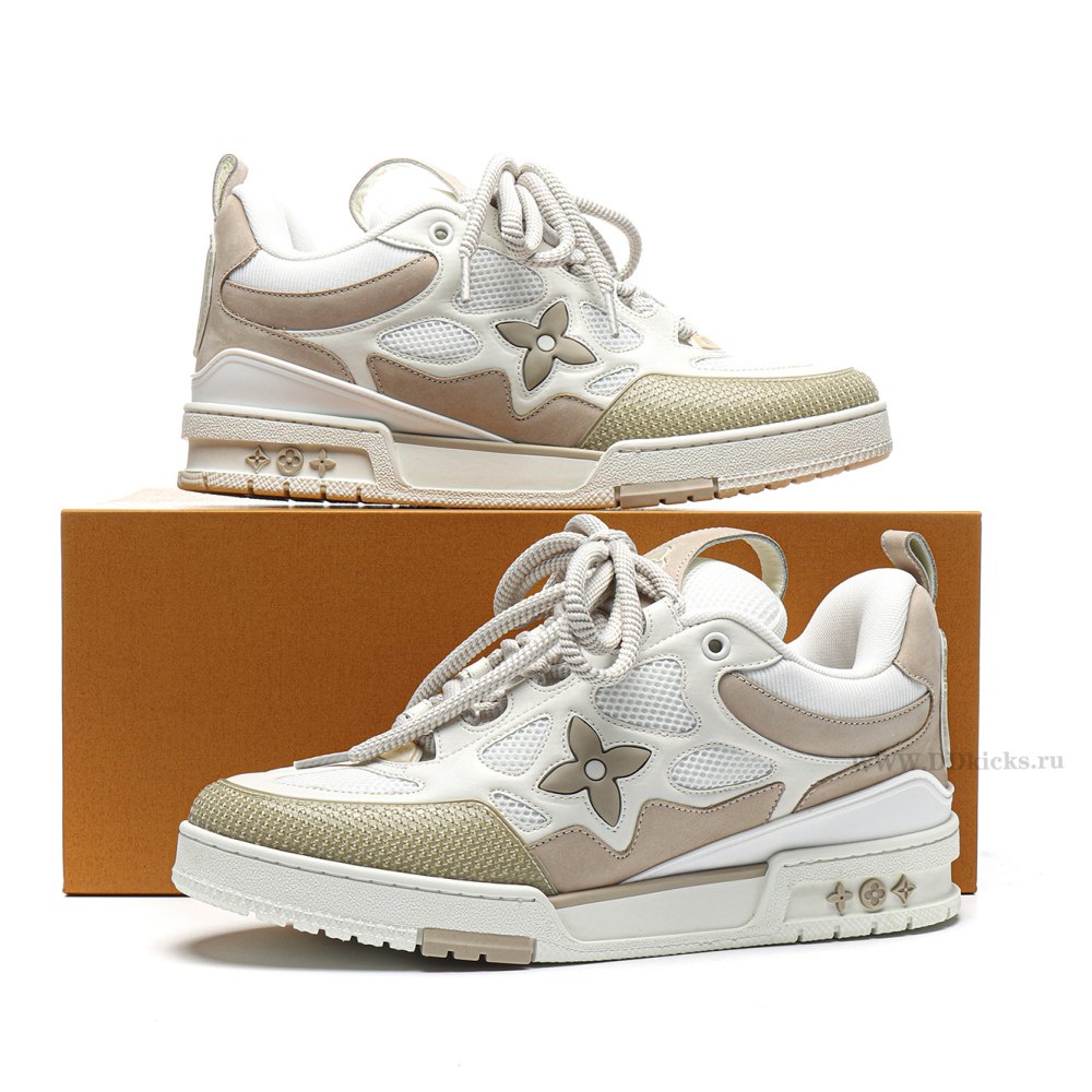 DD  Lou1s Vu1tton Skate Sneaker Beige White