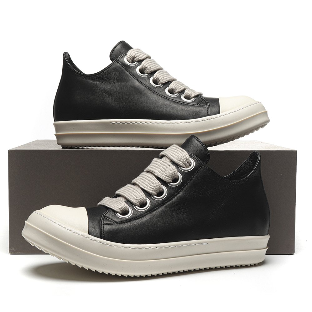 DD Rick 0wens Lido High Sneaks Black Milk  Canvas Boots -RR01C4892 LPOW2