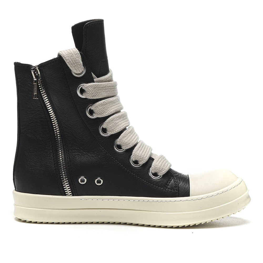 DD Rick 0wens Lido High Sneaks Black Milk  Canvas Boots -RR01C4892 LPOW2